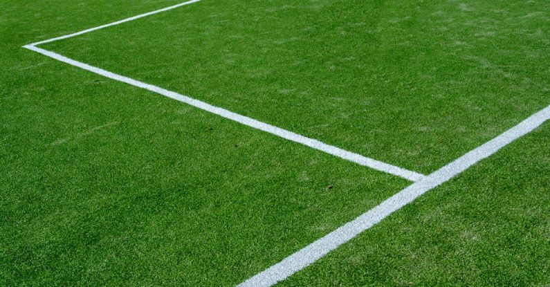 Brake Lines - A soccer field with white lines on it