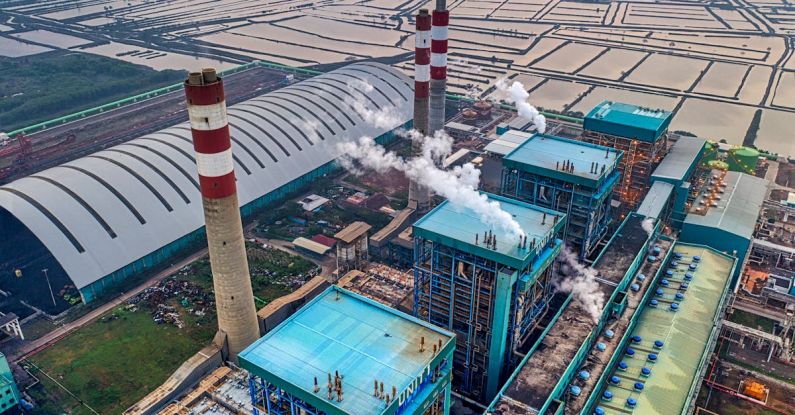 Exhaust Drone - Aerial View of an Industrical Factory Plant