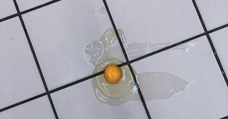 Brake Problems - Broken egg without shell on tiled floor