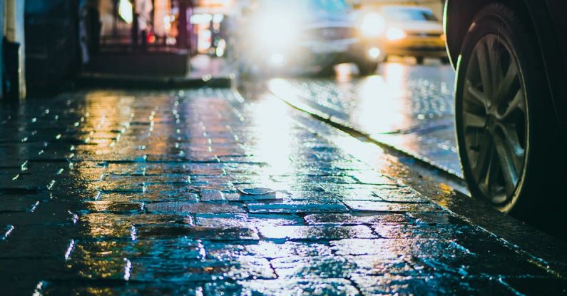 Headlights - Photography of Street during Rainy Day